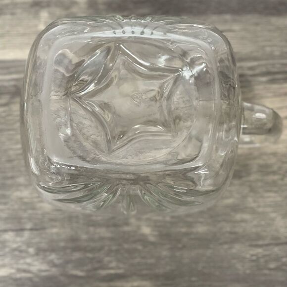 Vintage Federal Glass Clear Sunburst Pitcher 8” Tall Square Heavy Glass Jug - Picture 8 of 11